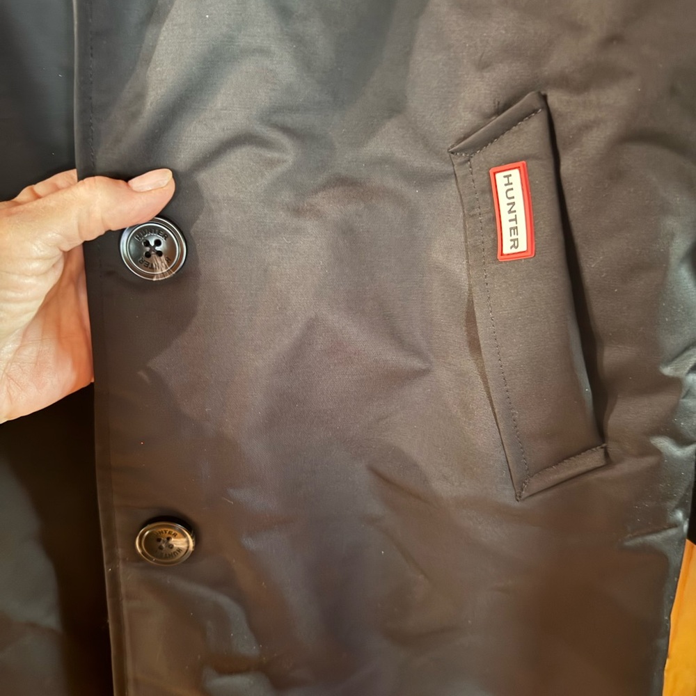 Hunter, navy, Belted Coat tag shows XS fits more like a medium NWT! - Picture 8 of 15